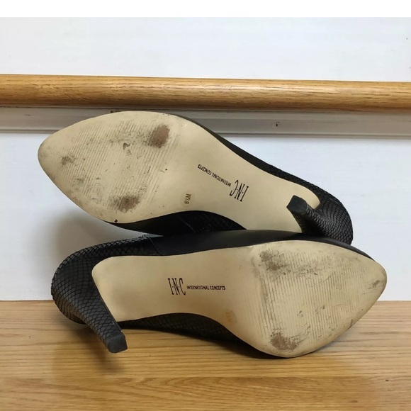 Inc International Concepts Women's Bellona Shoes 8.5 M Black Ankle Boots Leather - Picture 9 of 10